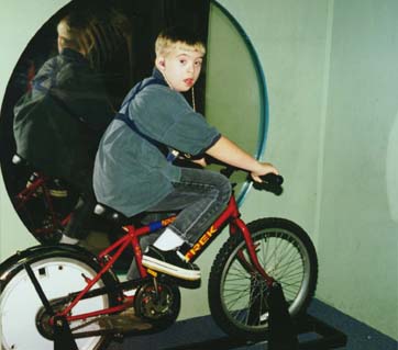 Matthew on stationary bike